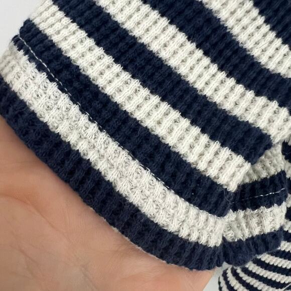 Moshi Moshi Mind Tulip Tee Stripe Shirt Organic Cotton Blue White Women Size S/M - Picture 7 of 11